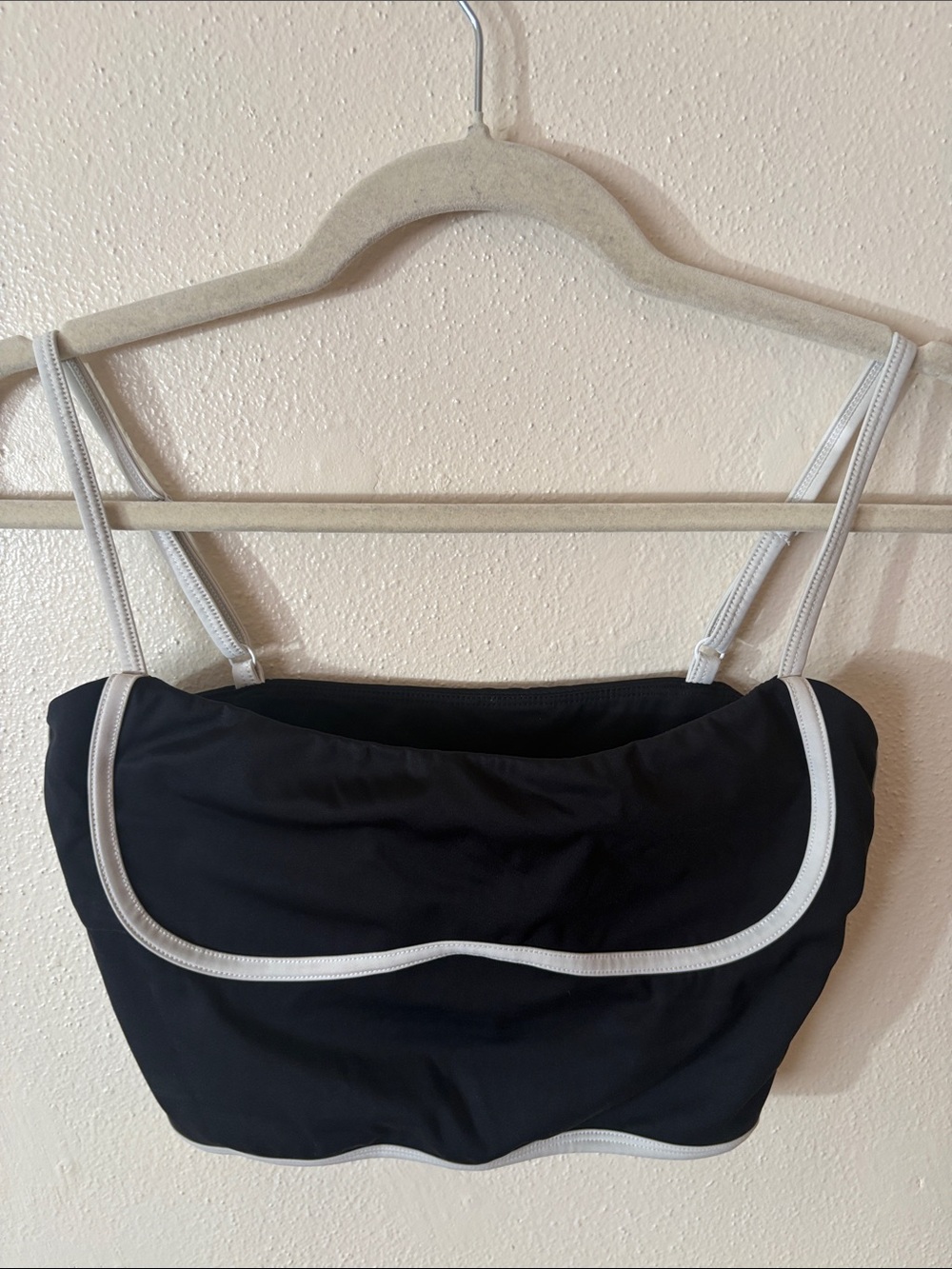 Black Tank Top with White Trim - Women's Piped Cami